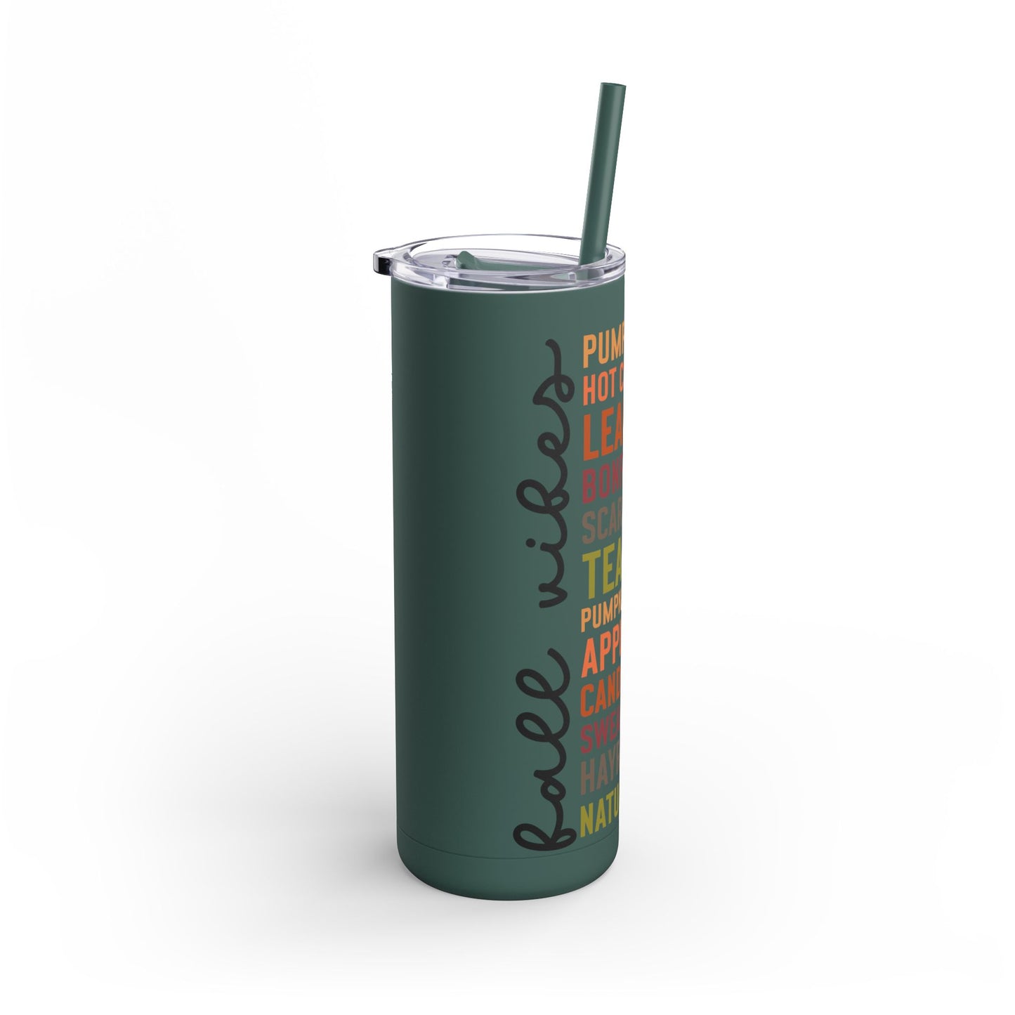 Fall Vibes Skinny Matte Tumbler, 20oz