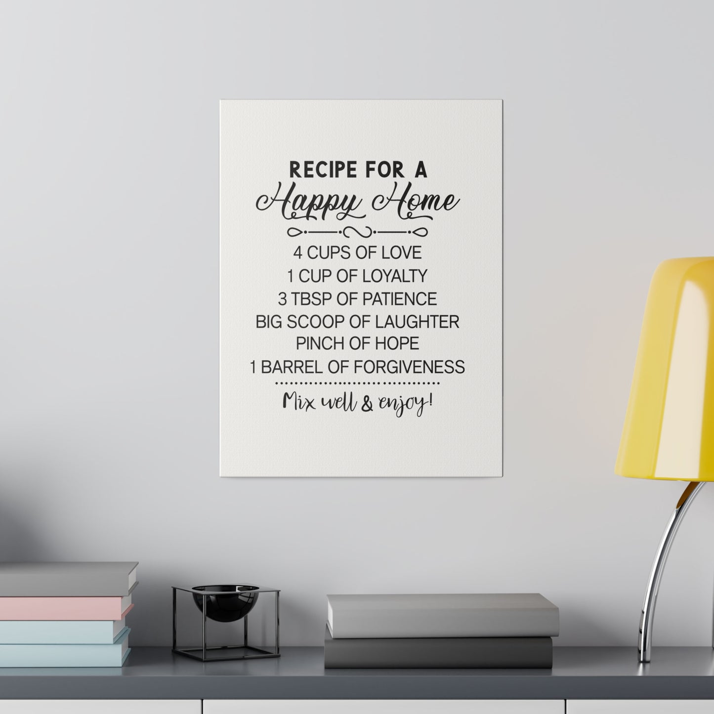 Recipe for a Happy Home Matte Canvas