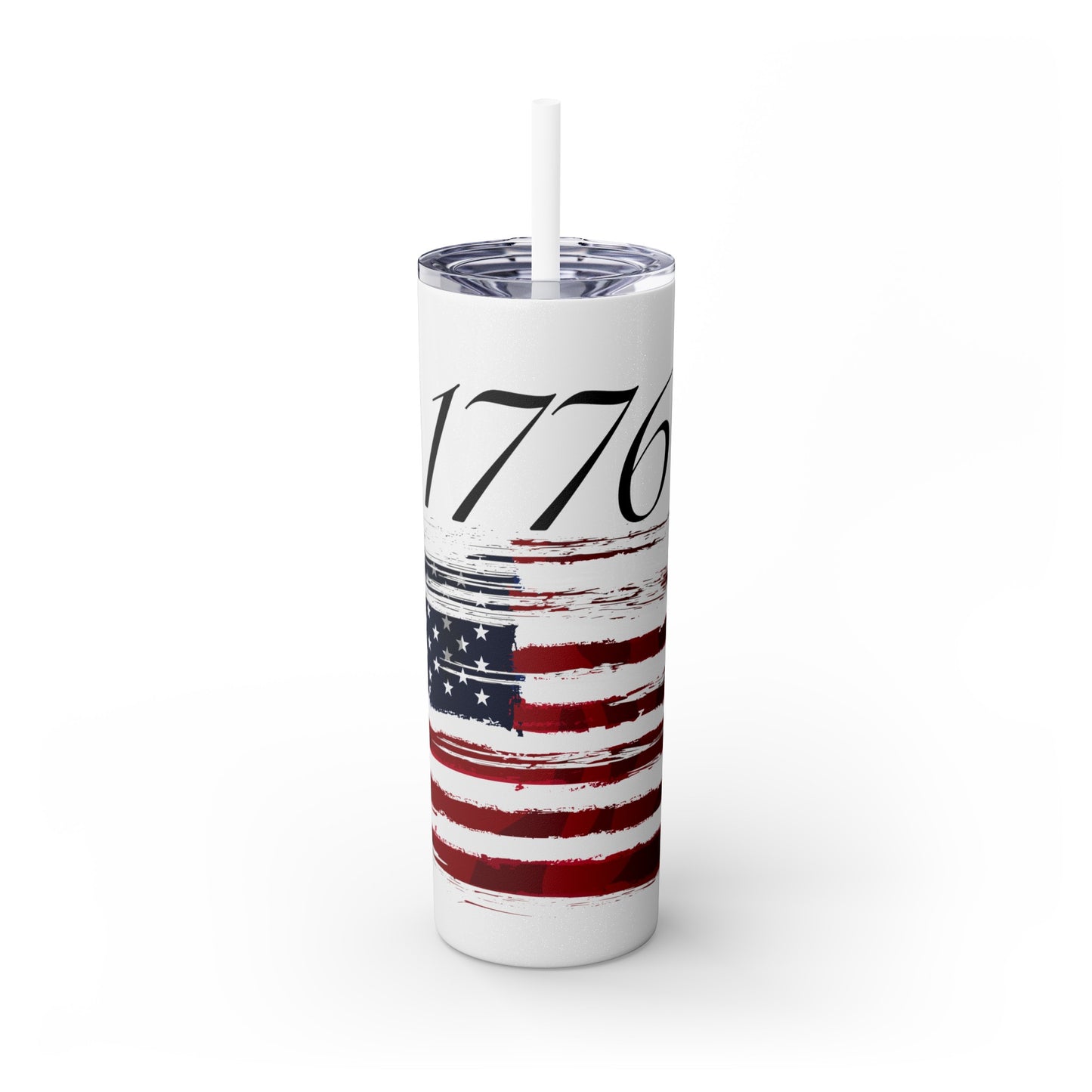 1776 American Flag Tumbler with Straw, 20oz