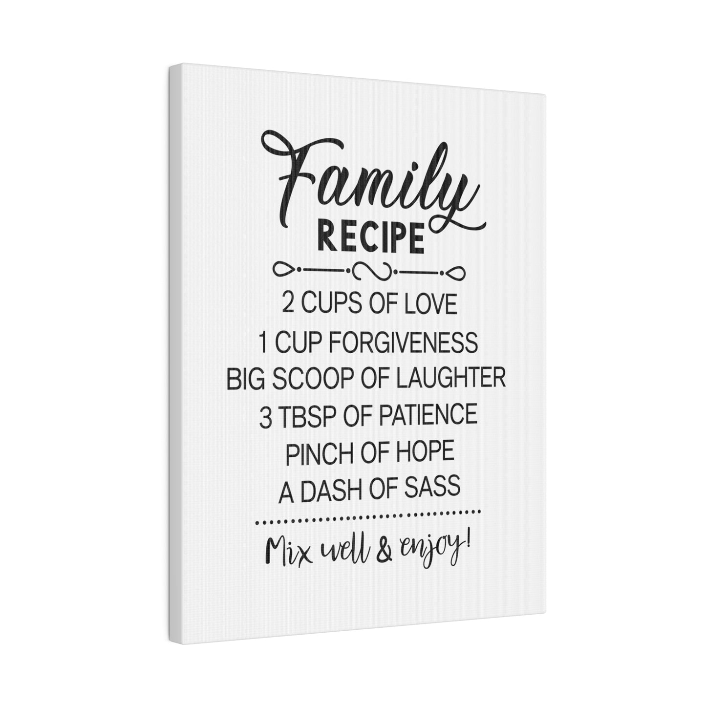 Family Recipe Matte Canvas