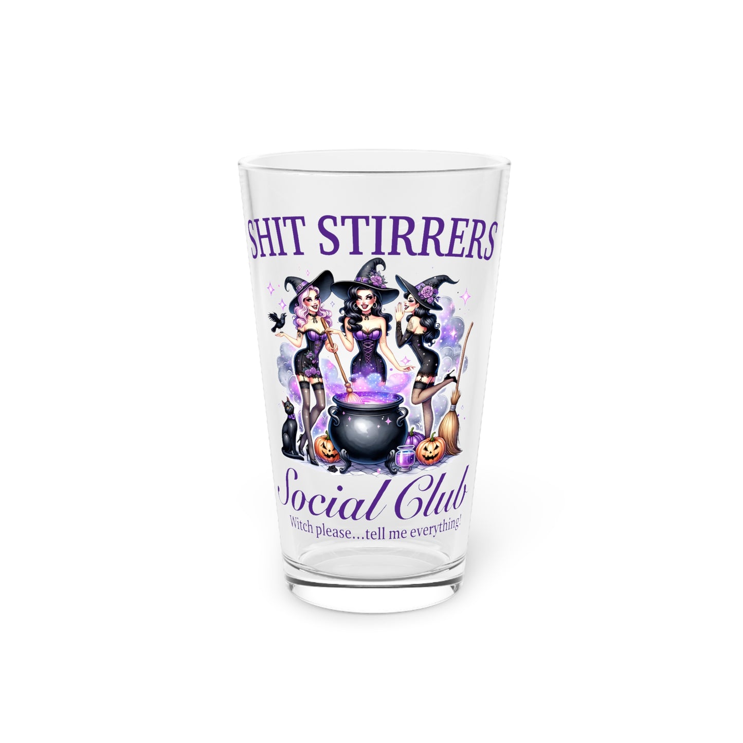 Shit Stirrer Social Club Pint Glass, 16oz