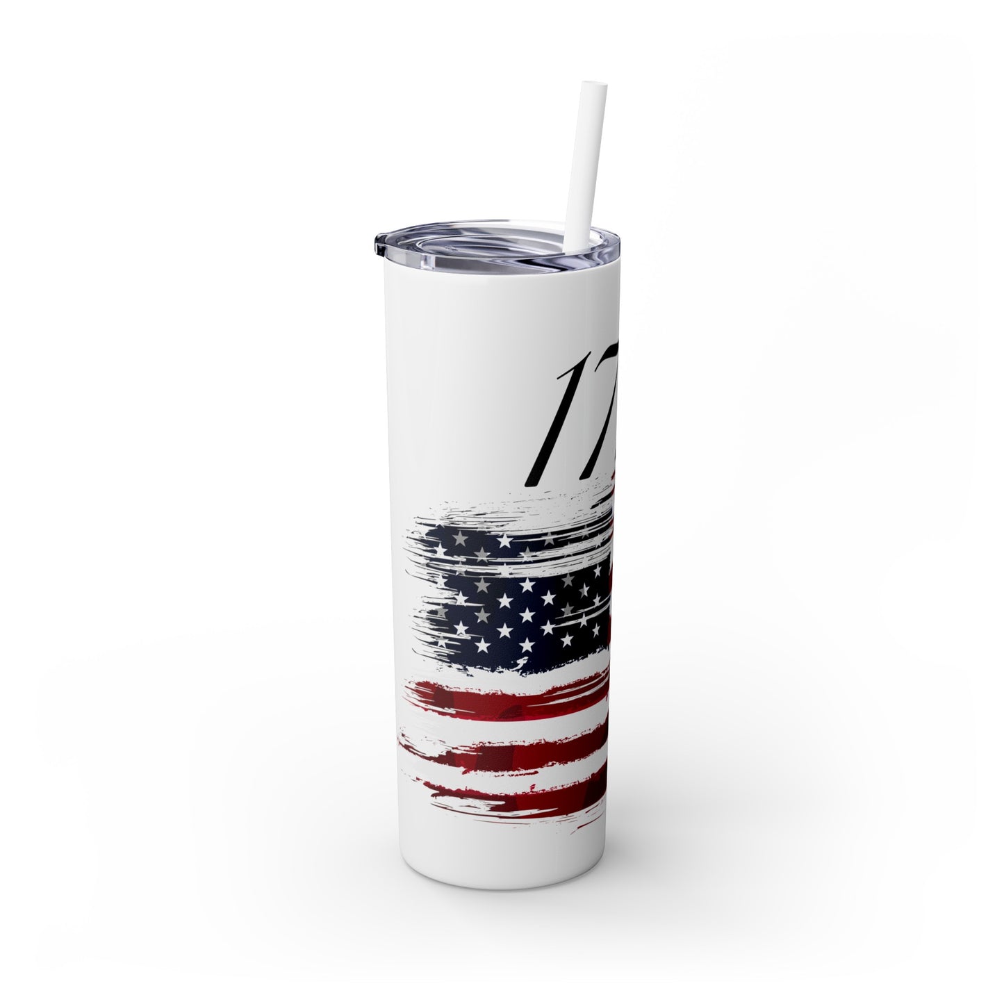 1776 American Flag Tumbler with Straw, 20oz