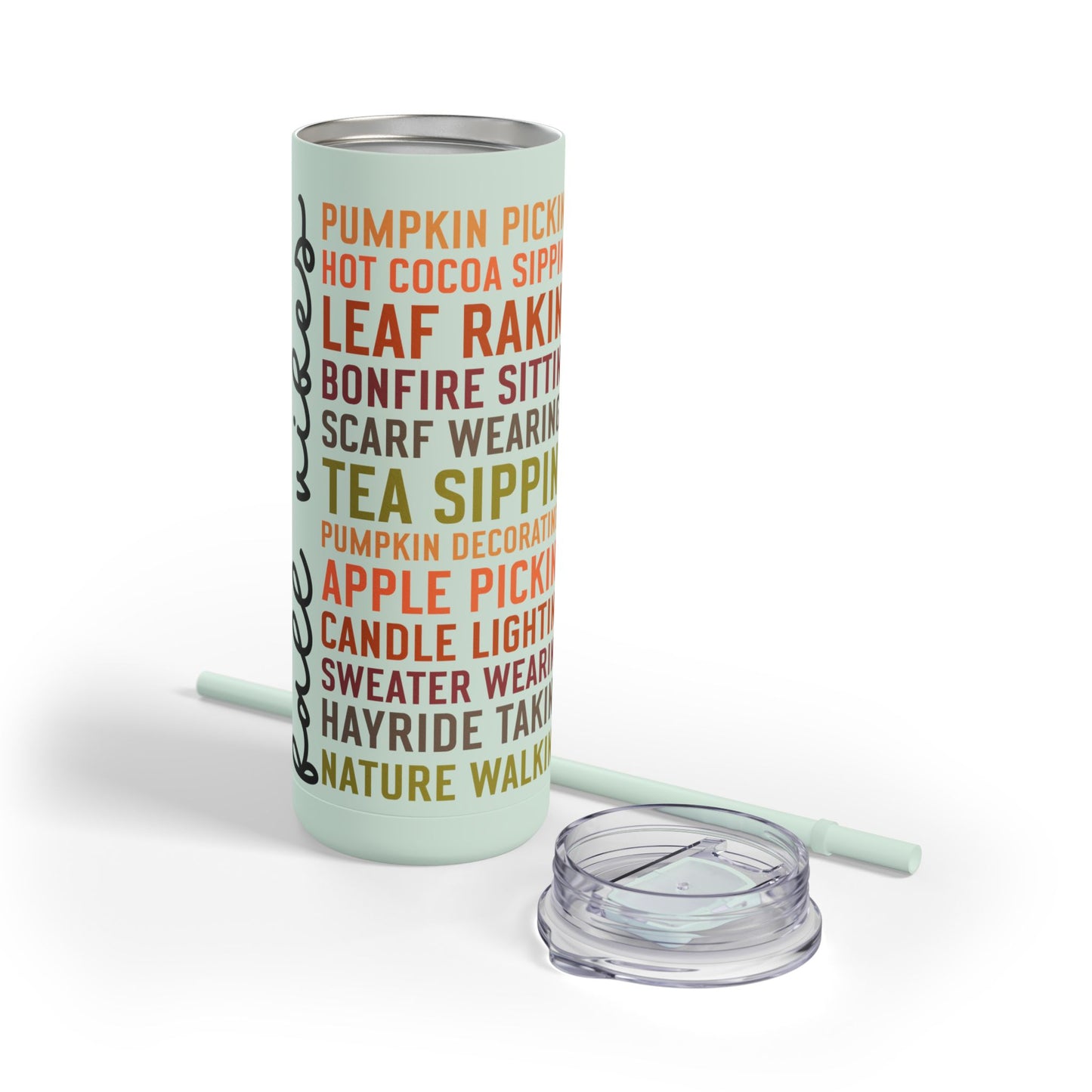 Fall Vibes Skinny Matte Tumbler, 20oz