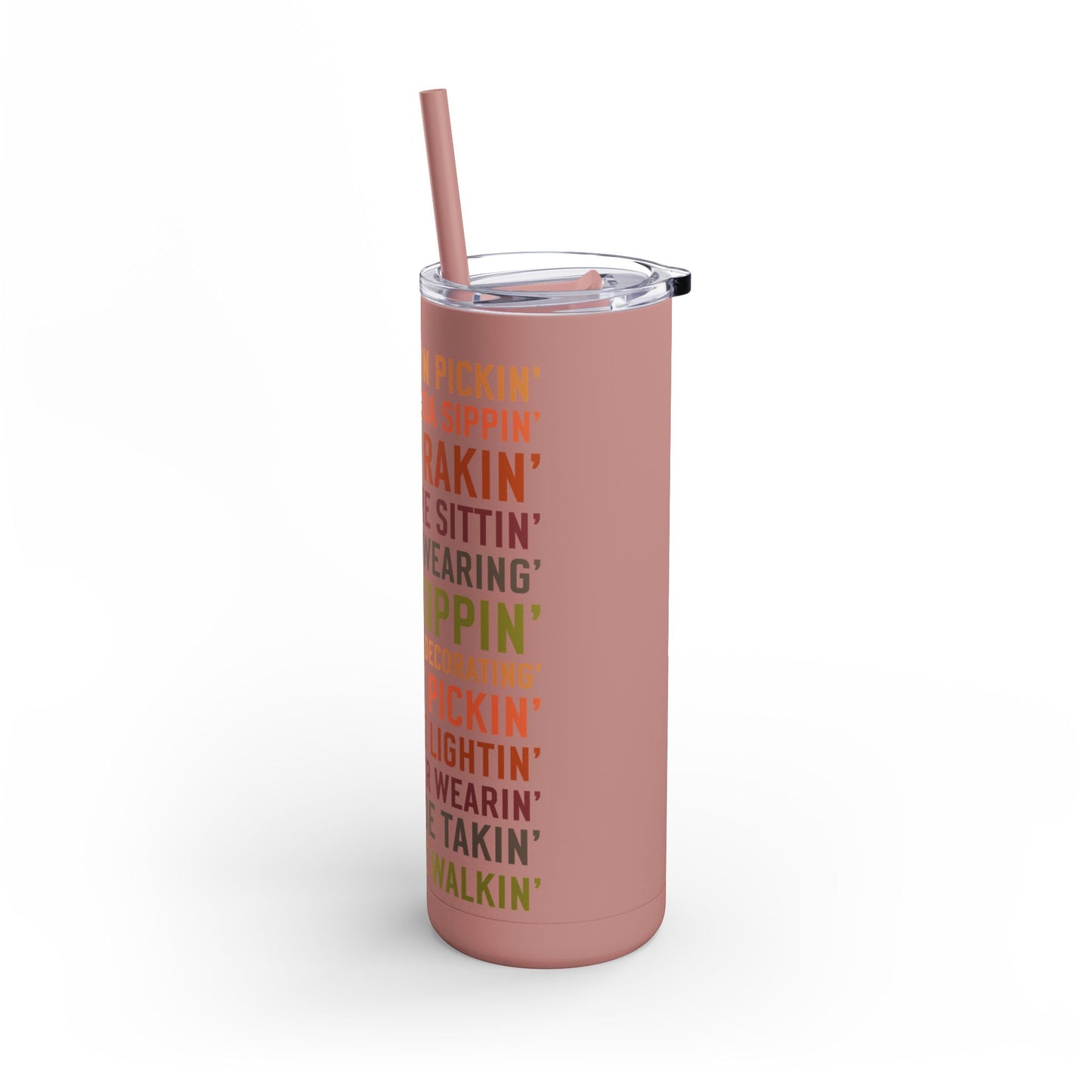 Fall Vibes Skinny Matte Tumbler, 20oz